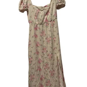 Streetwear Society Cream and Pink Floral Maxi Dress